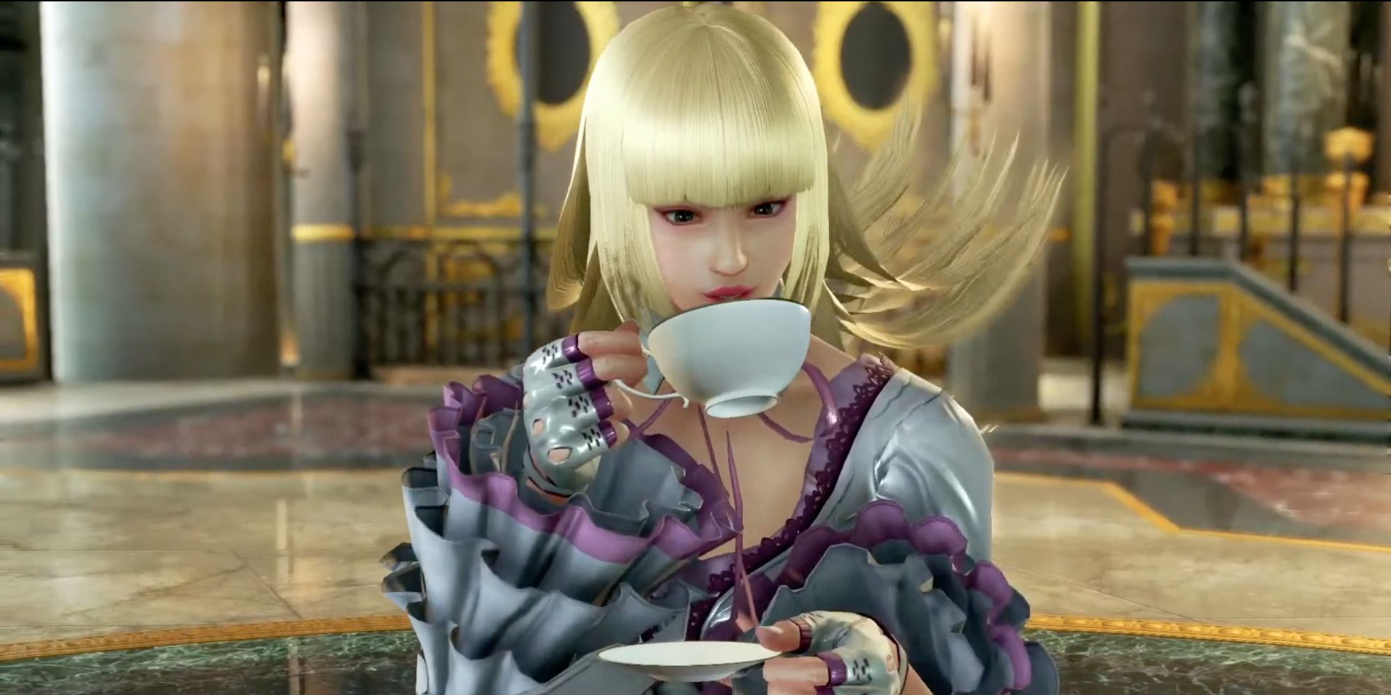 Iconic Fighting Stances in Video Games - Lili - Player enjoys a cup of tea