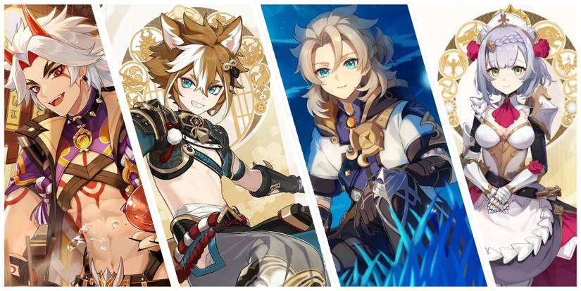 Ito,gorou,albedo,and noelle in genshin impact