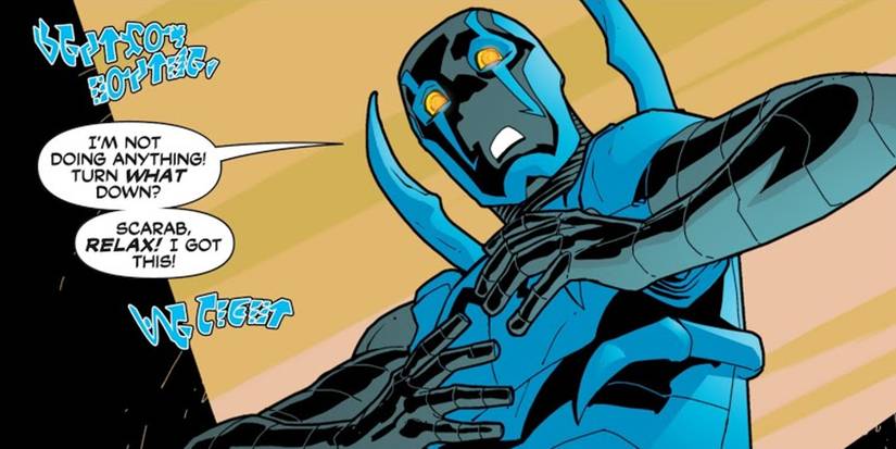 Jaime Reyes speaking with the Scarab in Blue Beetle #15