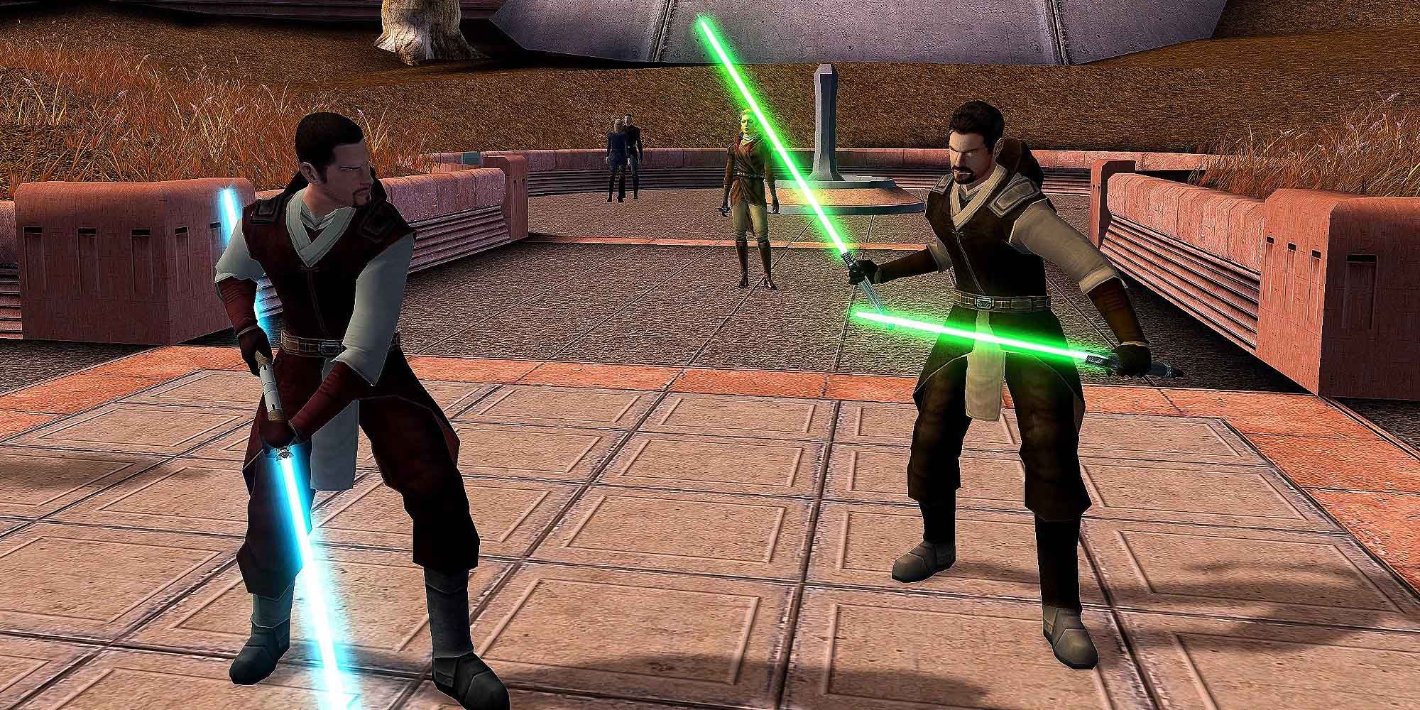 Two Jedi dueling In KOTOR