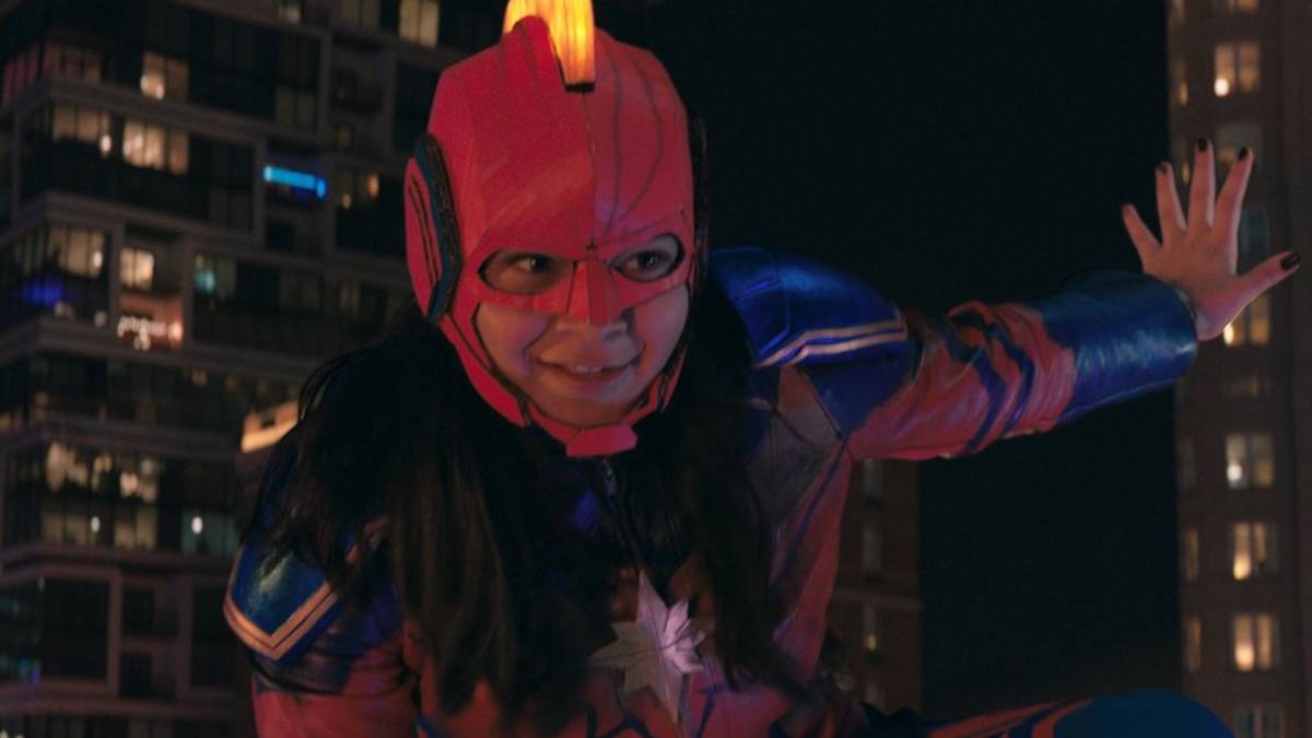 Kamala wears a Captain Marvel costume in Ms Marvel