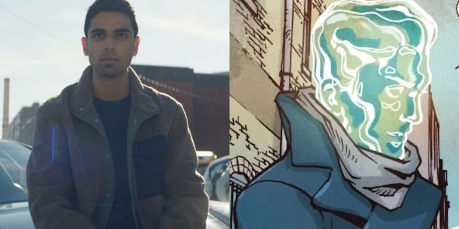 A split image features Kamran in Ms. Marvel in the MCU and in the comics