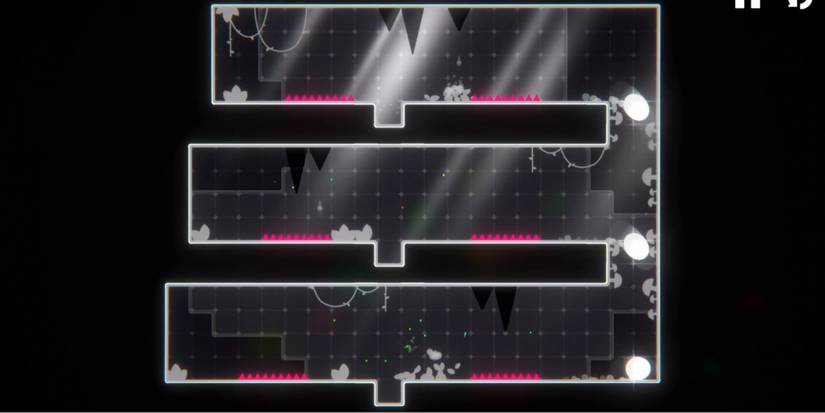 Kombinera - Time falls from higher grounds - Player makes his way to the corner of the level