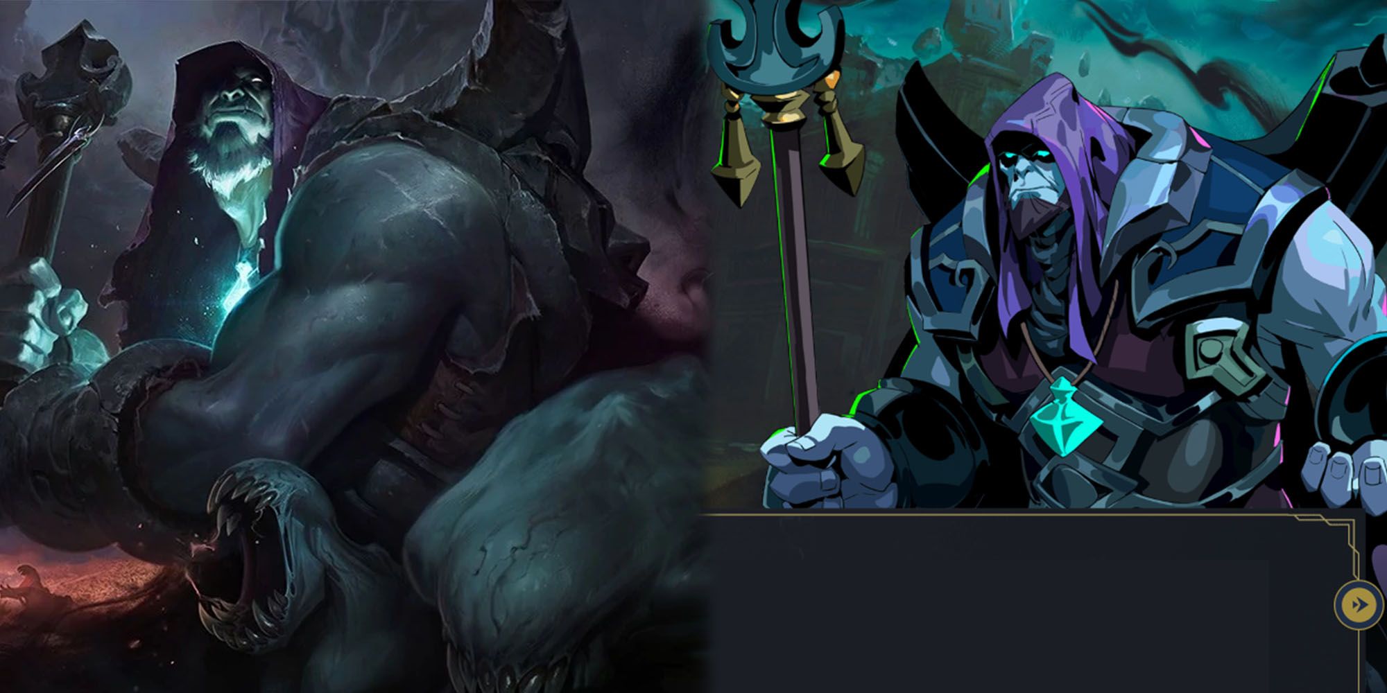 League Of Legends - Yoricks Splash Art Side By Side With His Apperance In The Sentinels Of Light Event