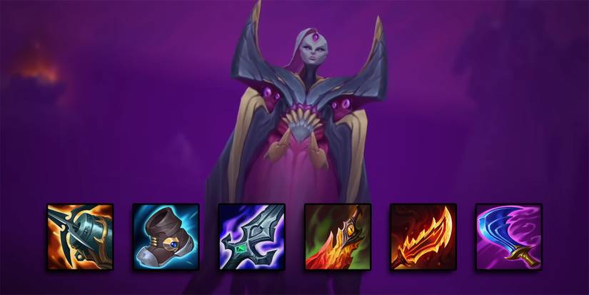 League of Legends - Bel Veth In Champ Spotlight With Reccomended Build Overlaid On Top