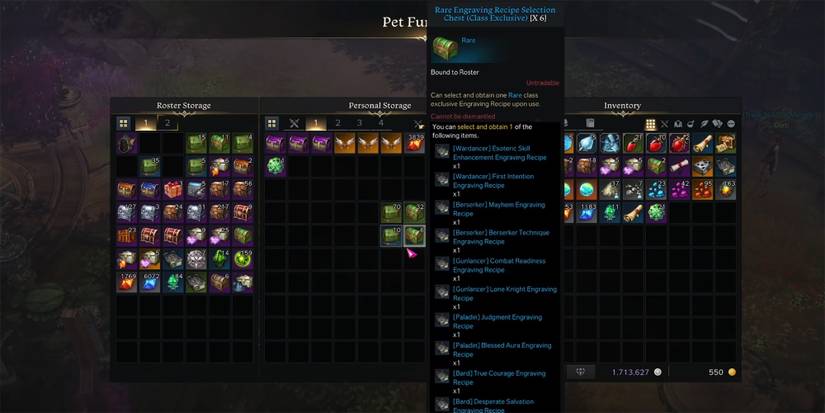 Lost Ark - Looking At Battle Chests In Storage To Open For Their Engravings