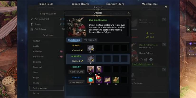 Lost Ark - Looking At Calvasus' Rapport Rewards