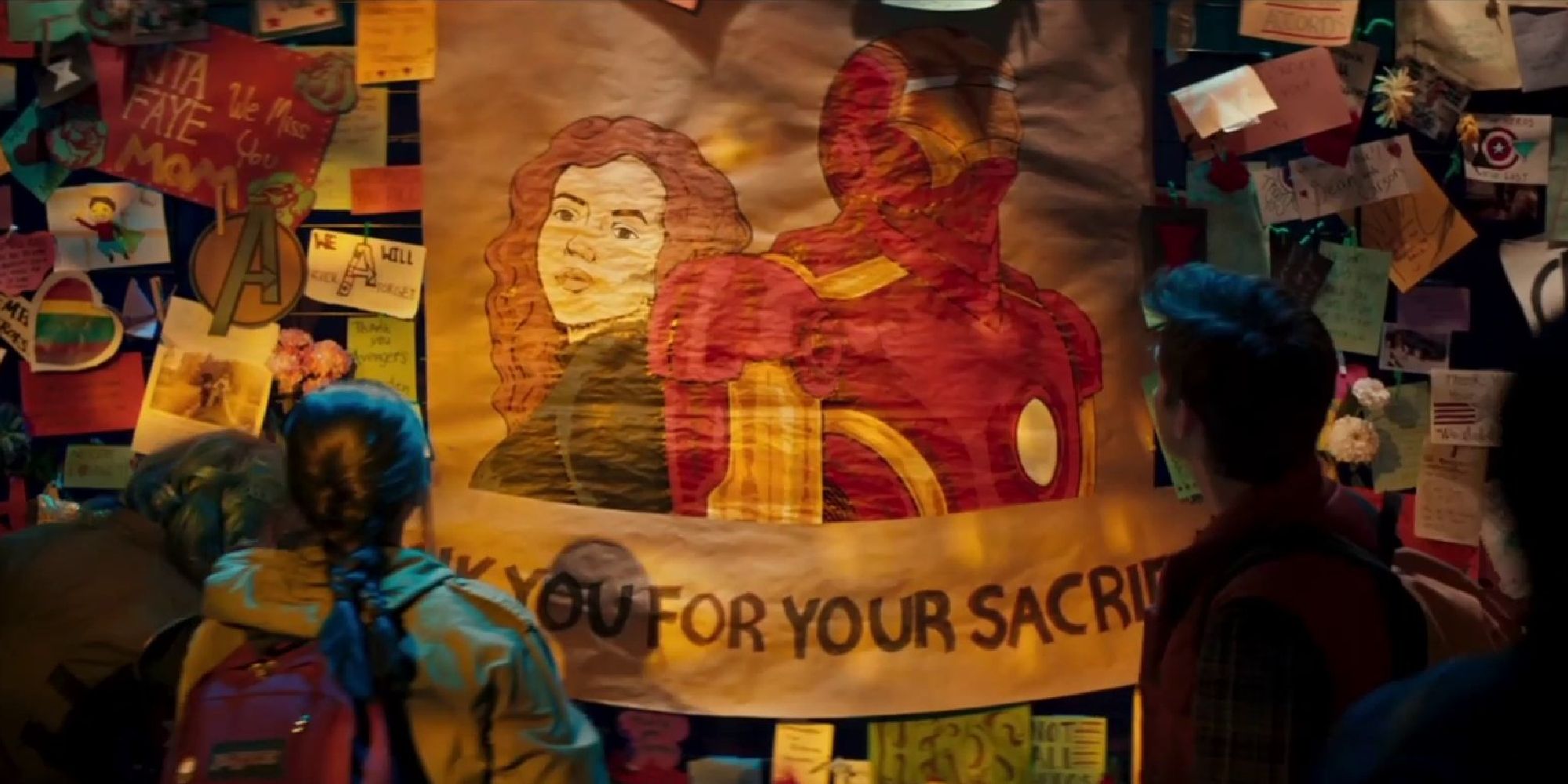 A tribute to Tony Stark and Natasha Romanoff at AvengerCon in Ms Marvel's pilot episode