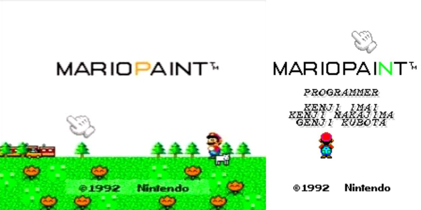 Mario Paint Title Start Screen