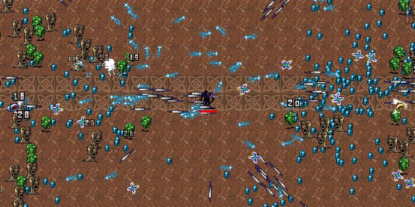 Playing Boon Marrabbio in the Inlaid Library in Vampire Survivors