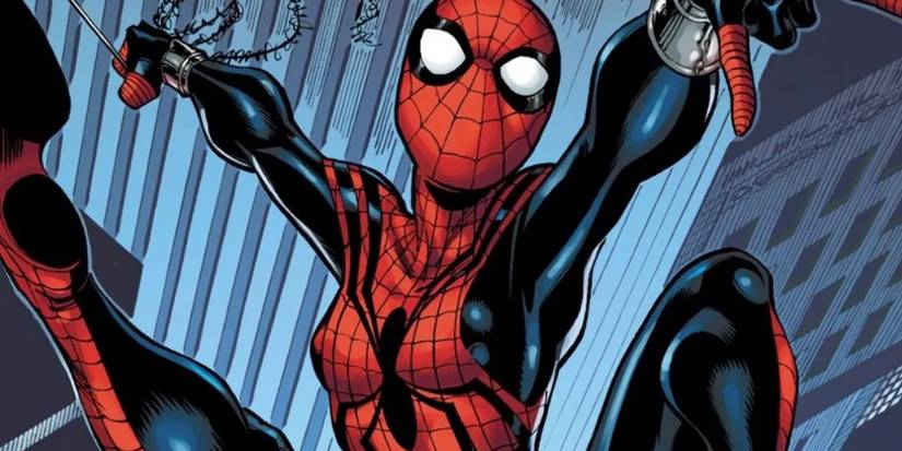 Mayday Parker Swinging From Her Webs in Marvel Comics