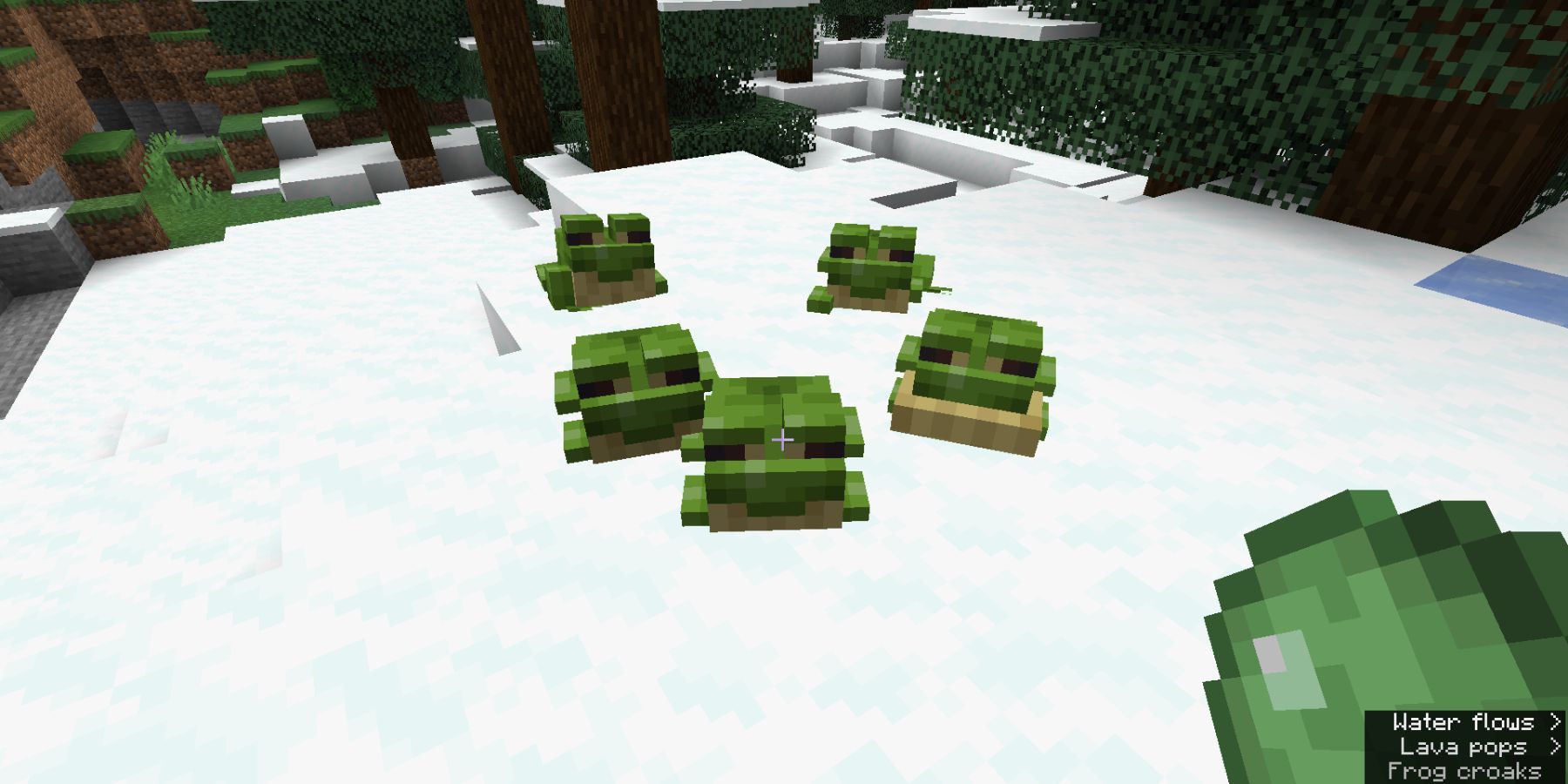 Minecraft Green Cold Biome Frogs