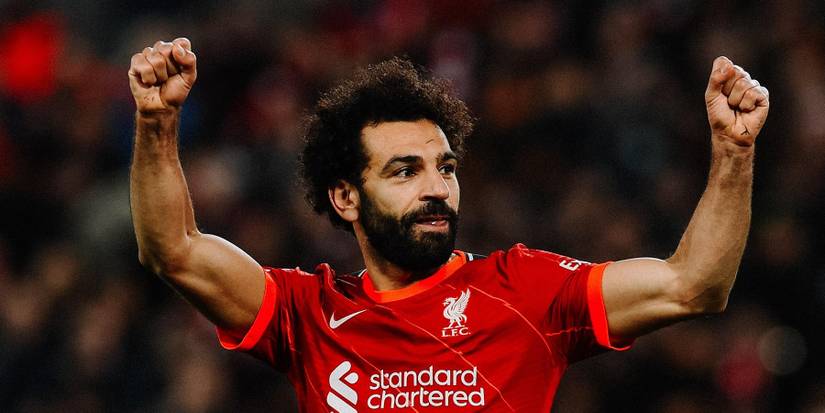 Mohammad Salah celebrating for Liverpool