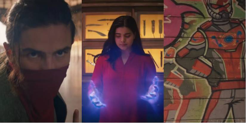 A split image features Kareem, Kamala, and Ant-Man art in Ms. Marvel Episode 4