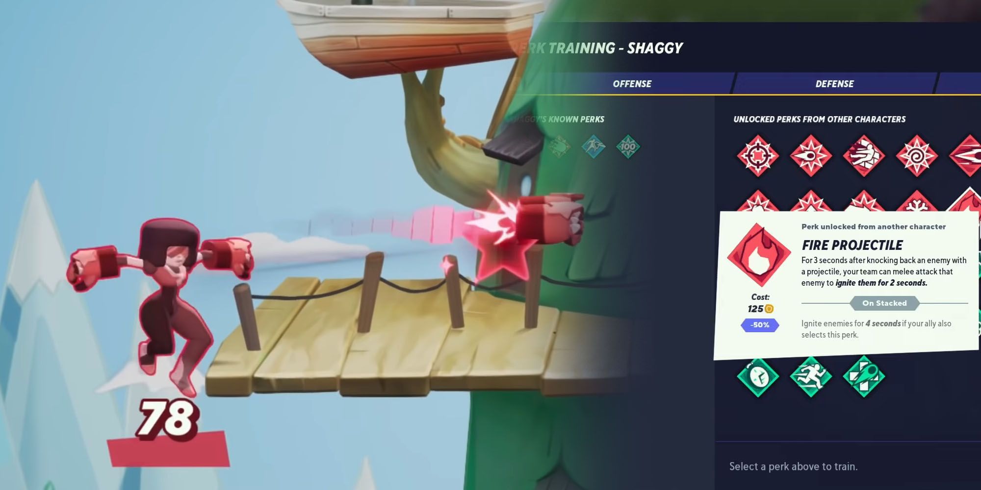 MultiVersus - Fire Projectile In Perk Screen Next To Image Of Garnet Firing Her Projectile