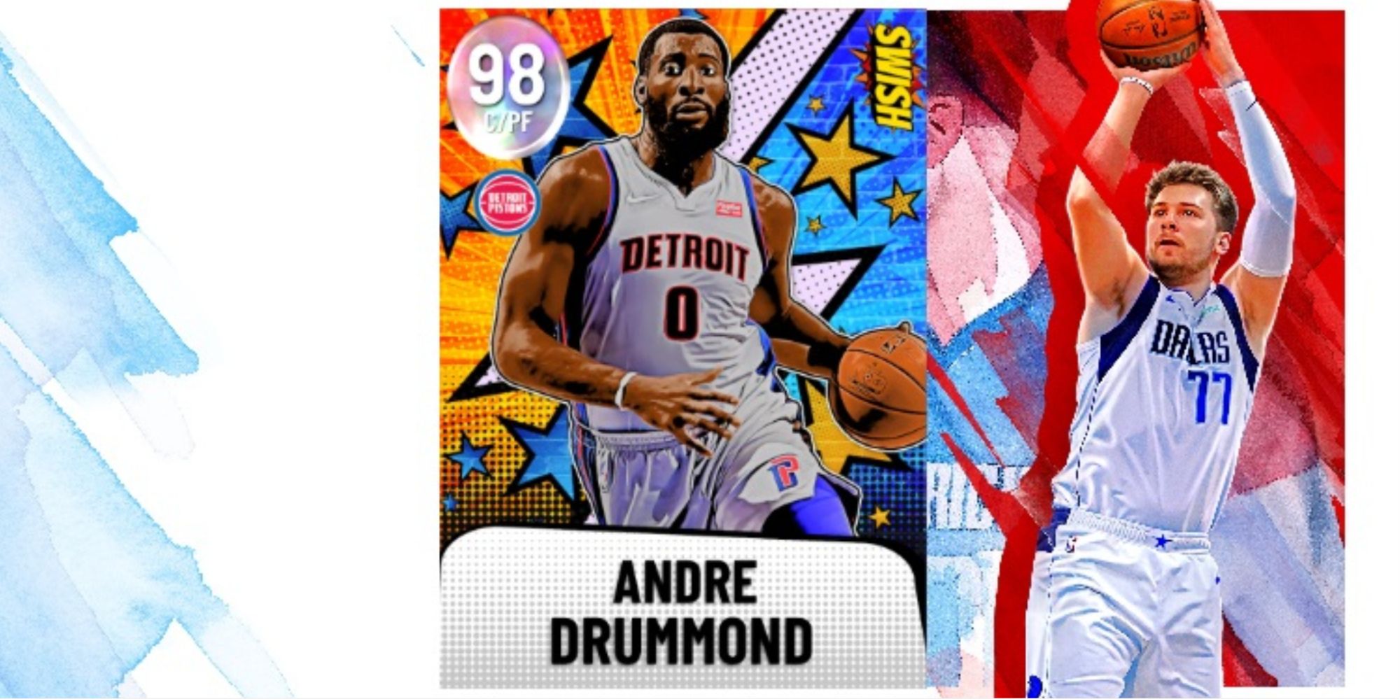 NBA 2K22 Andre Drummond Galaxy Opal Player Card