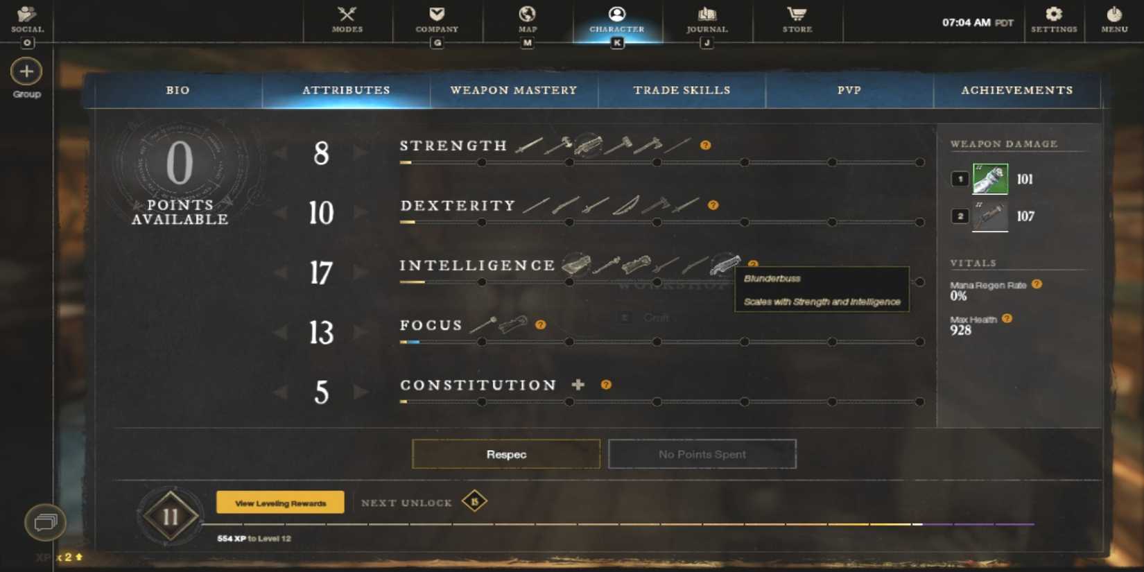 New world Attributes updated