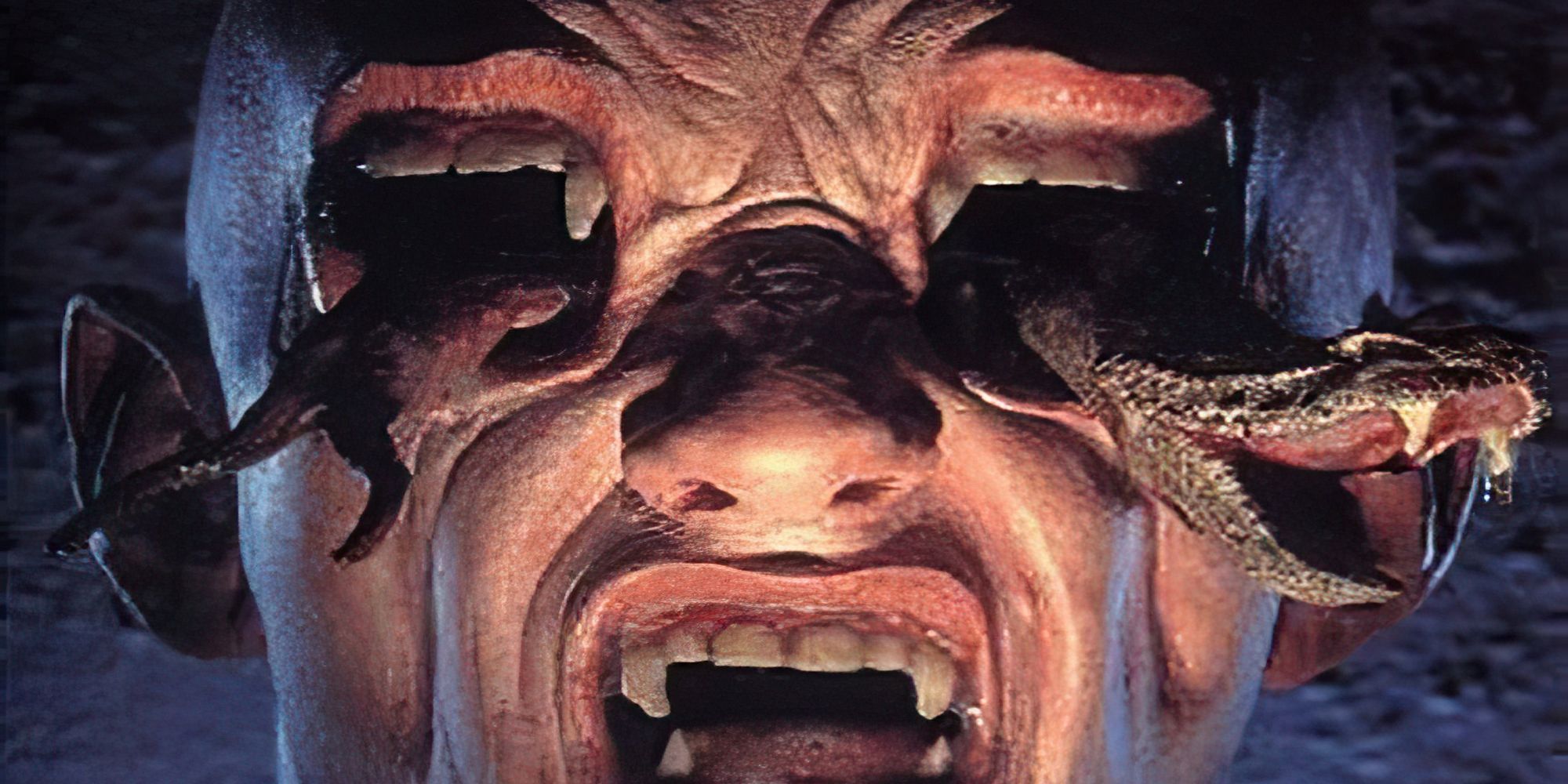 A monsterous face on the cover of Night Terrors