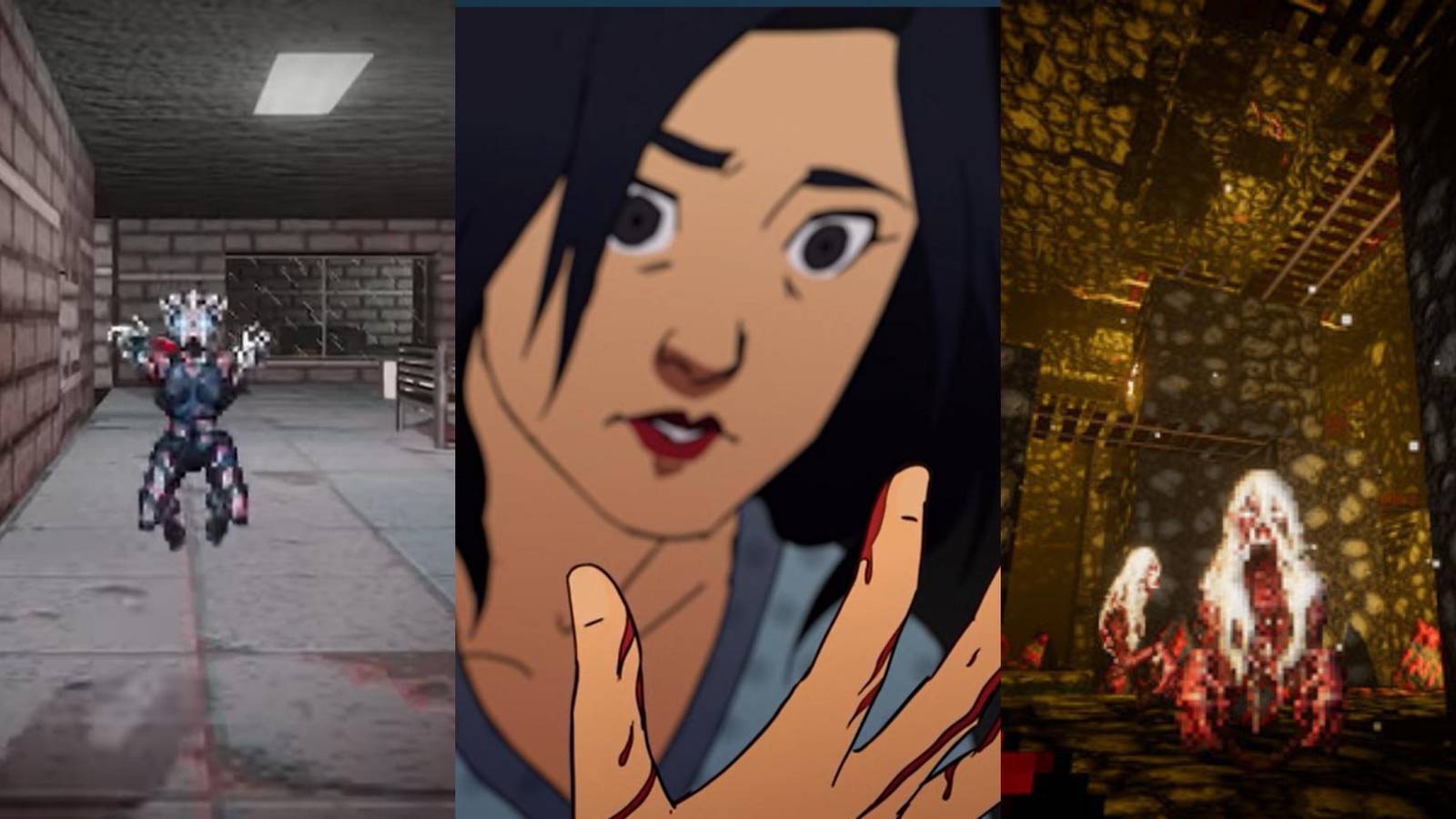 The demons attack and the main character is scared in the game Nightmare Reaper.