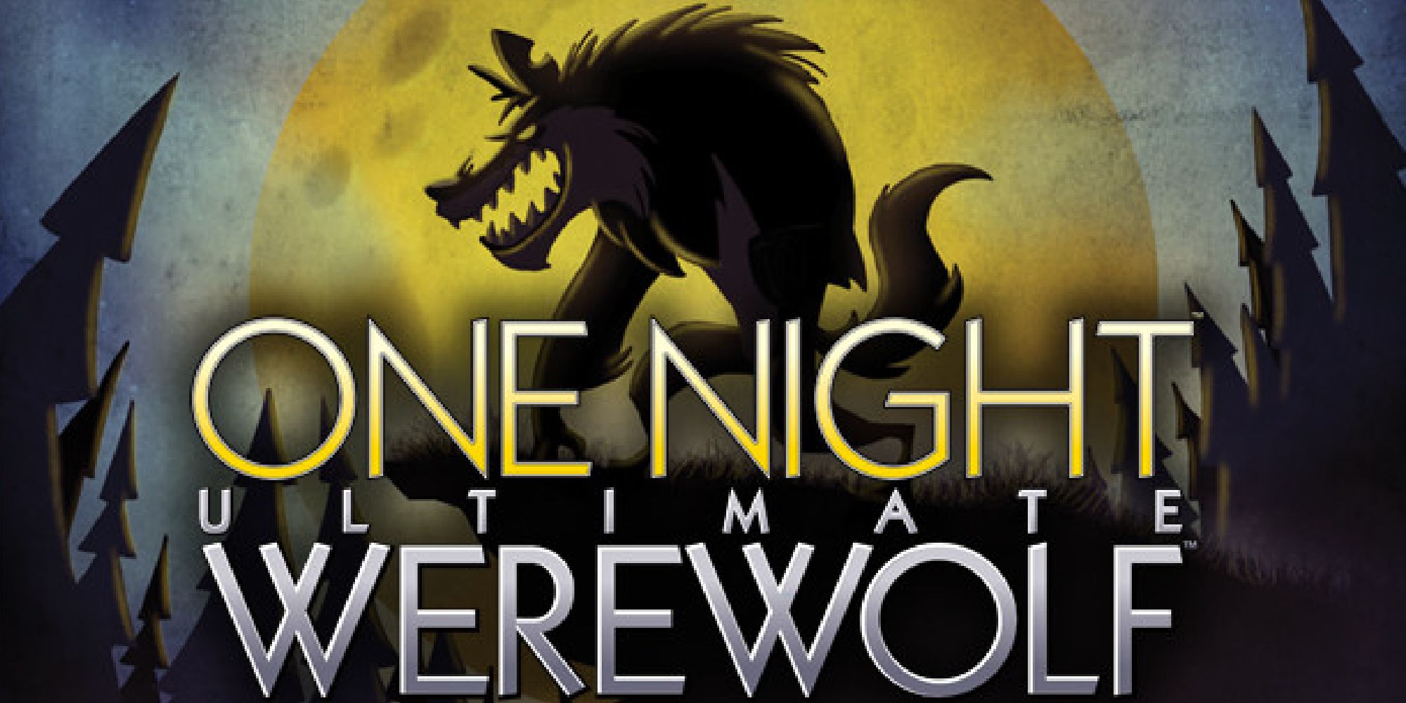 The box art for One Night Ultimate Werewolf showing a silhouetted werewolf in front of a full moon