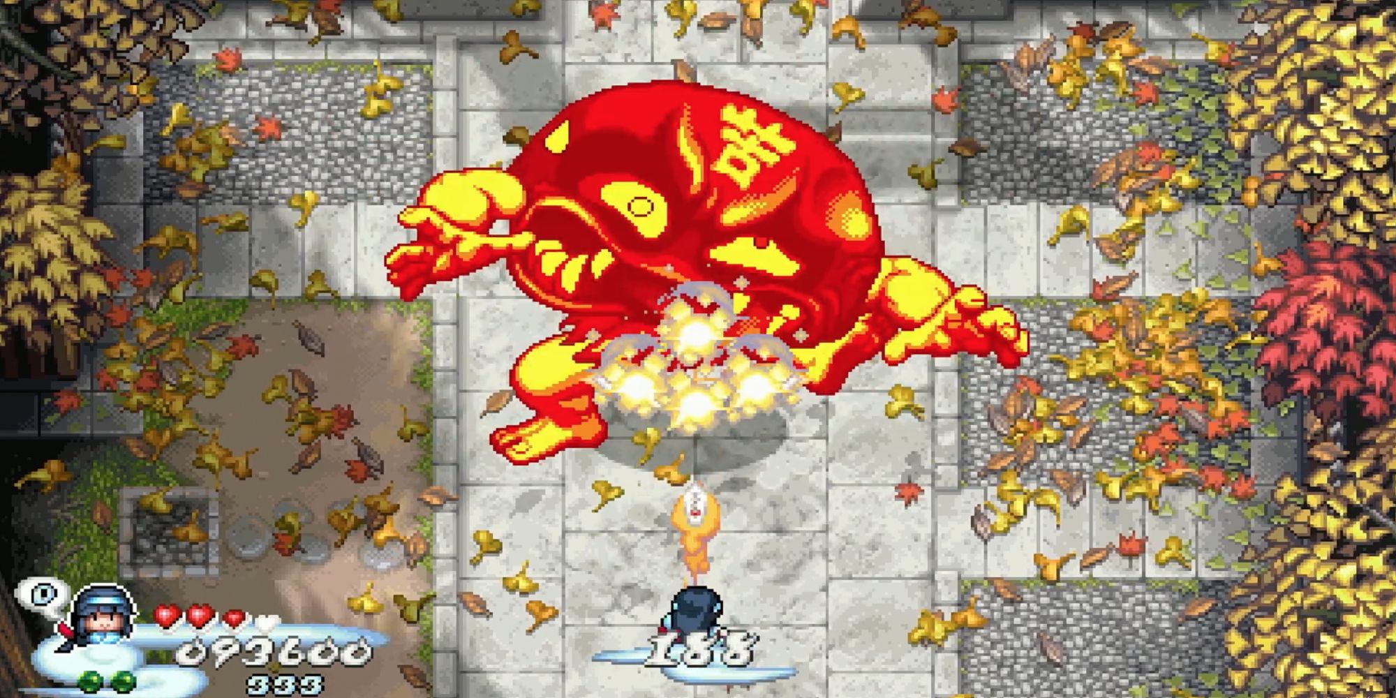 Pocky & Rocky Reshrined - Surround the golden goblet - Player launches assault on a boss