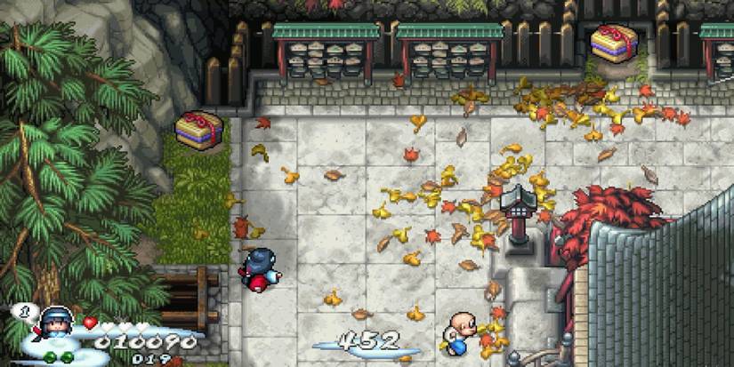 Pocky & Rocky Reshrined - Unlock Extra Easy mode - Player fights enemies with ease