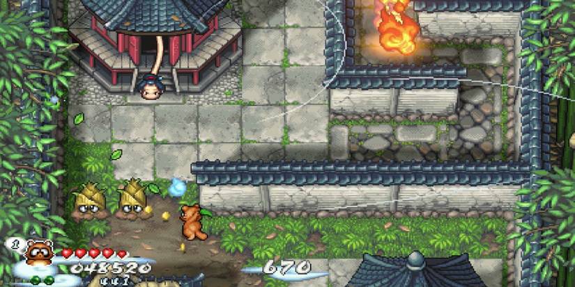 Pocky & Rocky Reshrined - Use the environment to plan attacks - Player takes cover from incoming damage