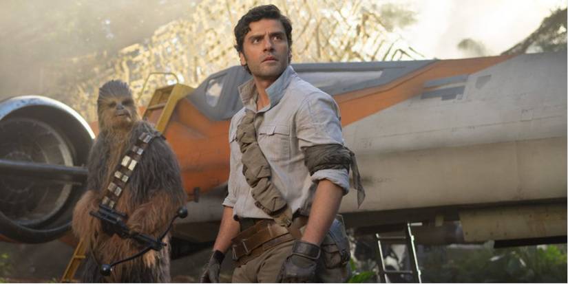 Poe Dameron from Star Wars with Chewbacca