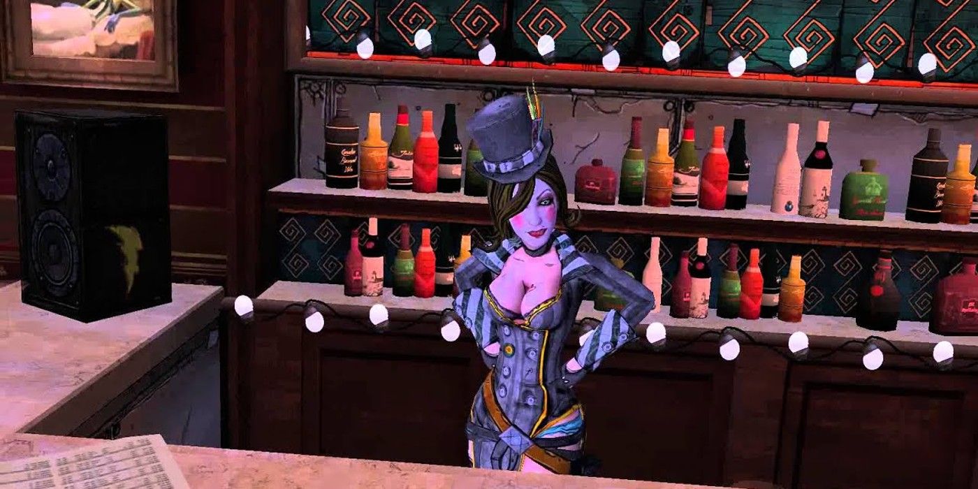 Poker Night 2 Mad Moxxi standing behind bar