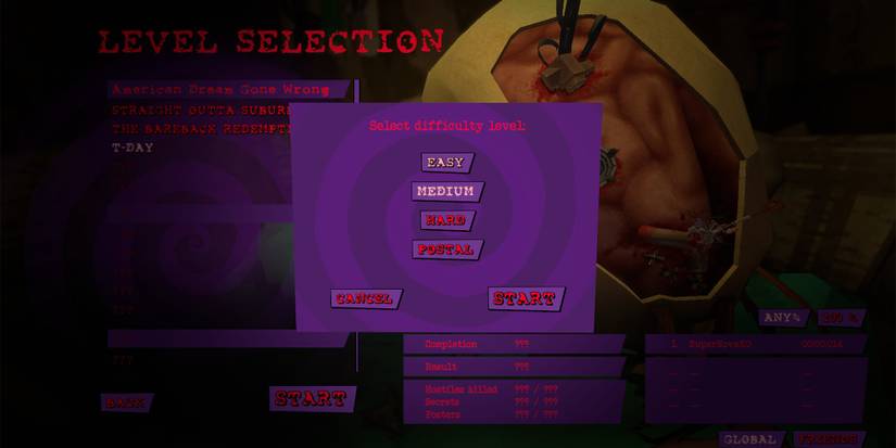 PostalBDDifficultySelect