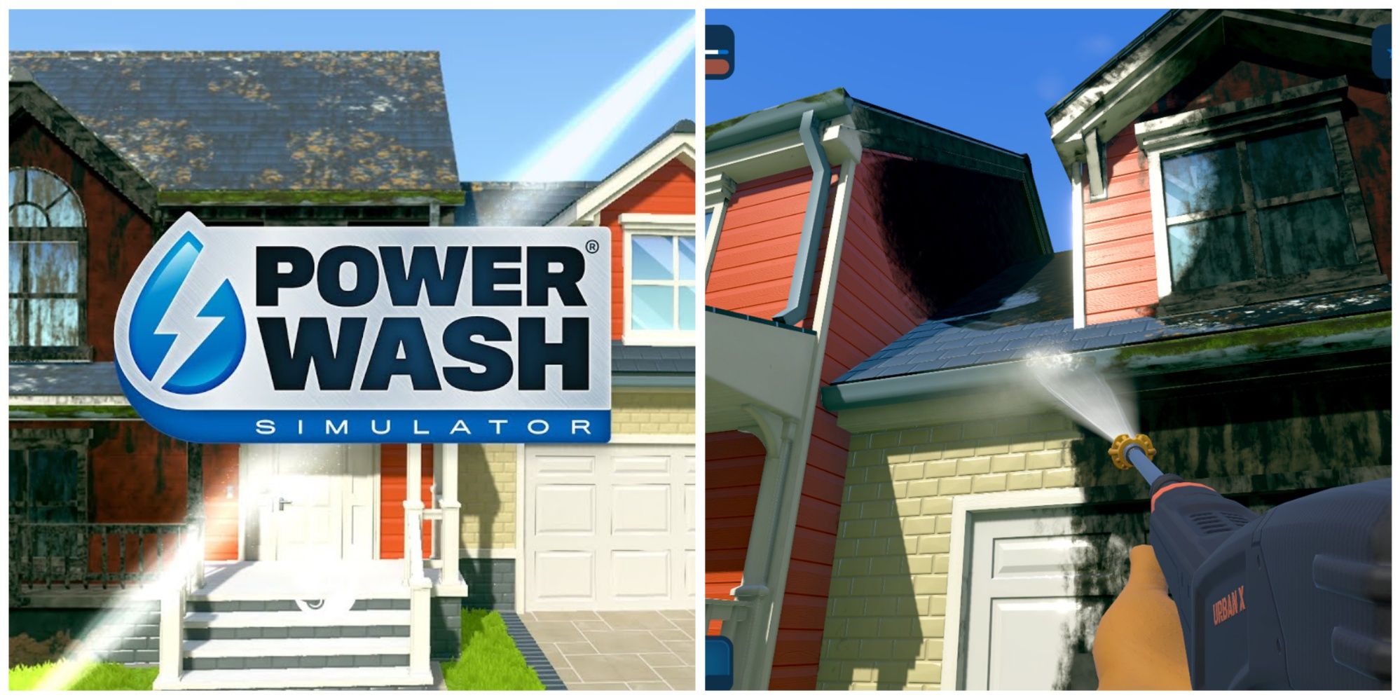 Обложка Powerwash Simulator и геймплей Powerwash Simulator 