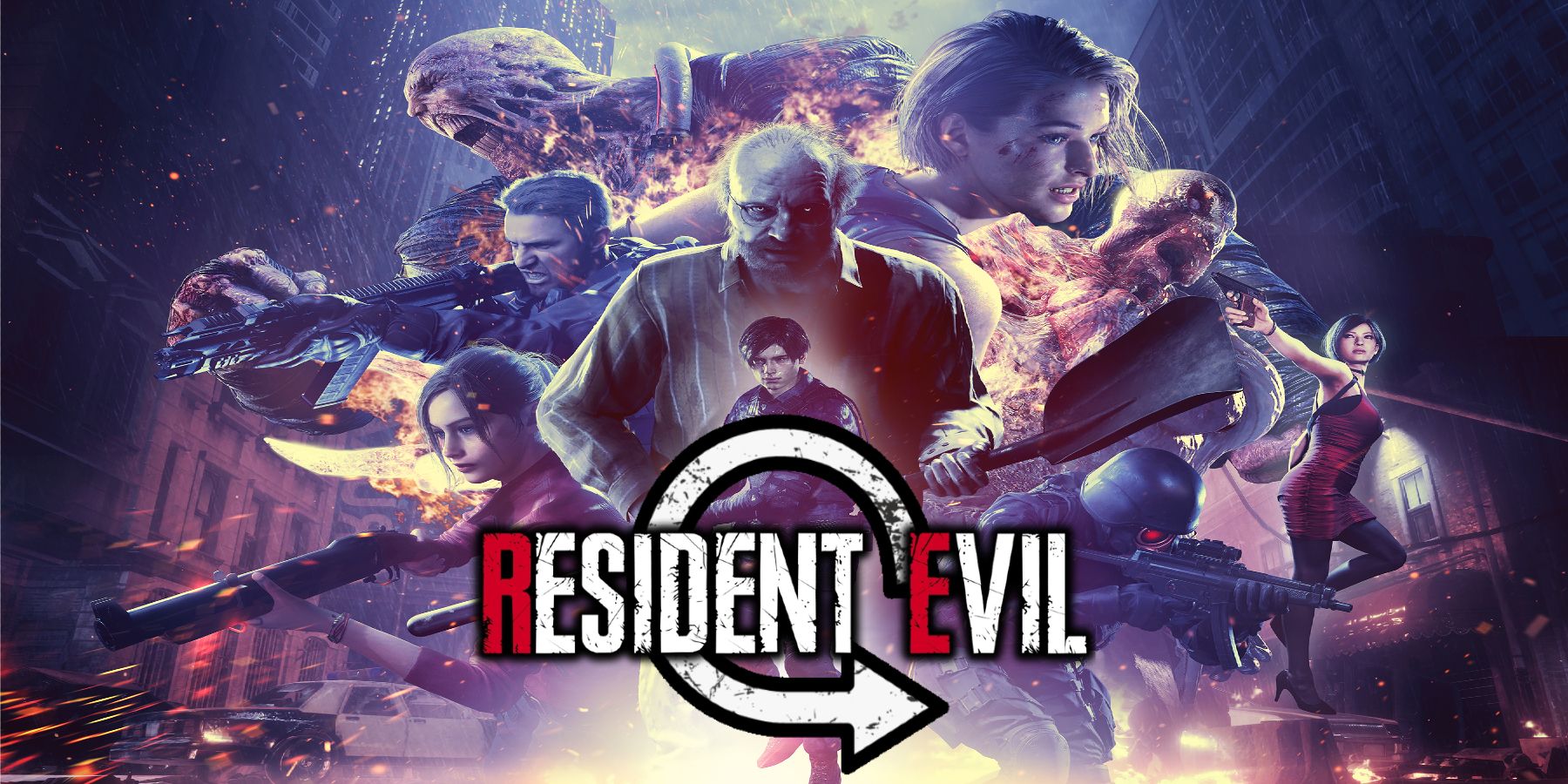 Обложка к 25-летию Resident Evil с наложенным логотипом и повторяющимся символом.