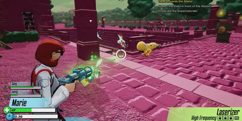 RESEARCH and DESTROY - Co-op with friends - Player makes her way to revive teammate