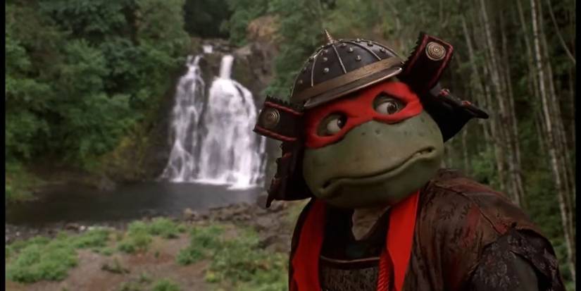 Raphael in feudal Japan, with a waterfall in the background. Image source: Terrence Smith