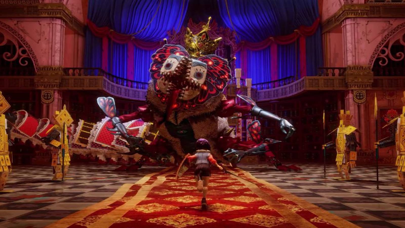 Ravenlok Queen stands before player