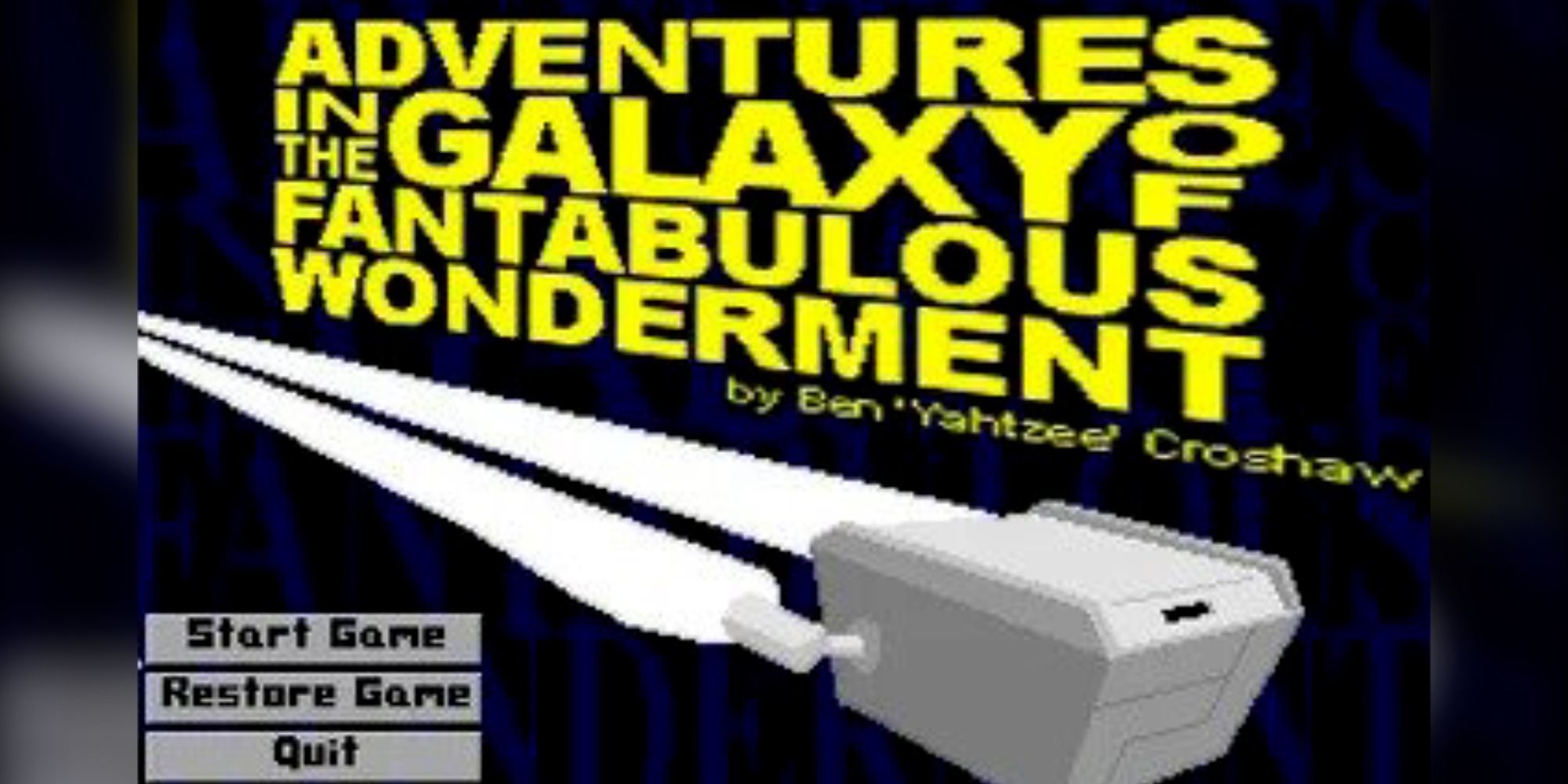 Image Showing The Title Screen Of The Unrealsed Game Adventures In The Galaxy Of Fantabulous Wonderment