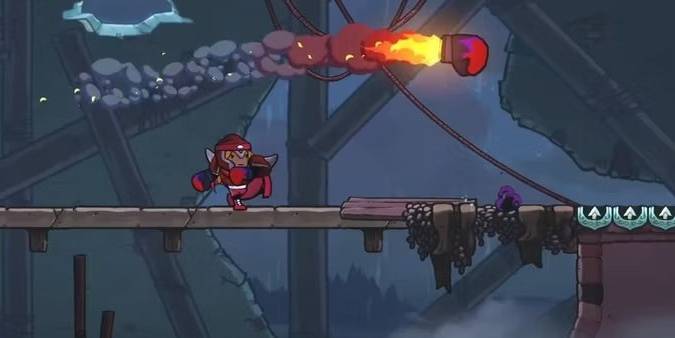 Enkindled Boxer throwing a bomb from the Enkindled Gauntlets in Rogue Legacy 2