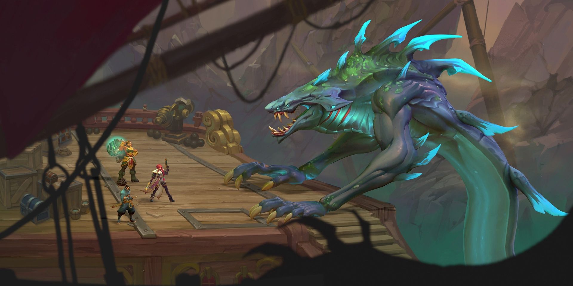 Three legends taking on a giant monster in Ruined King