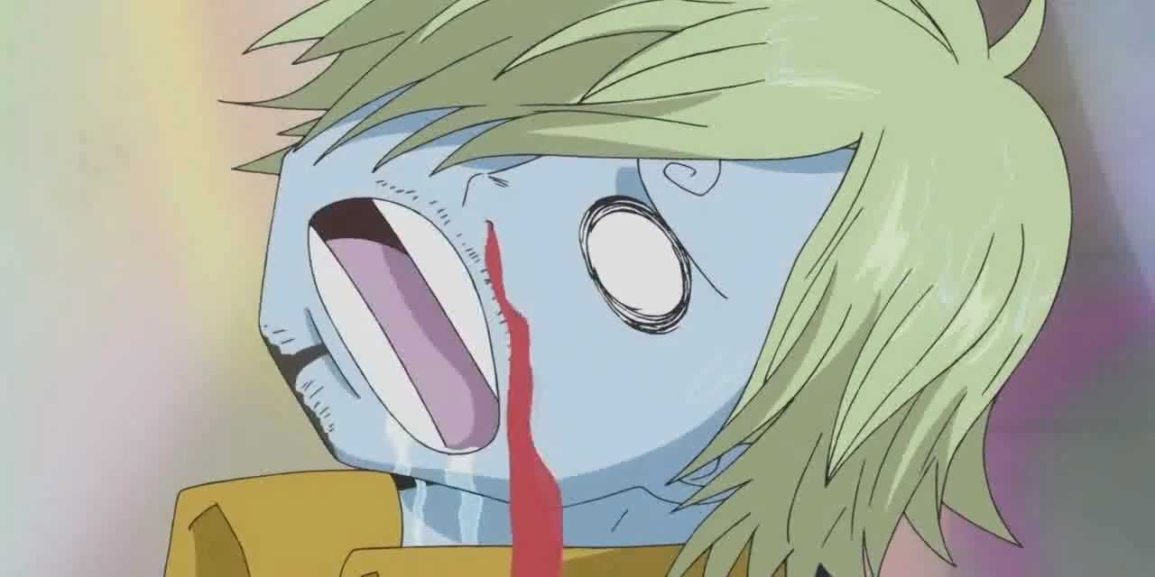 Кровь из носа аниме Санджи