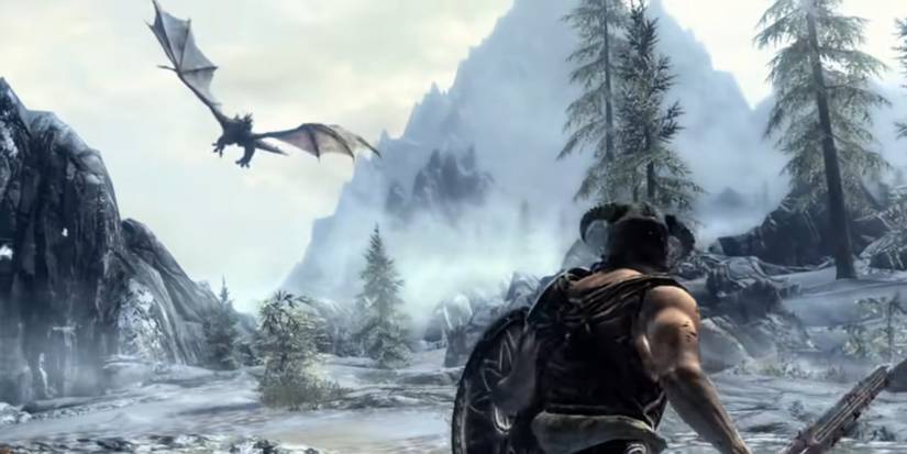 Skyrim NPC Flies Away