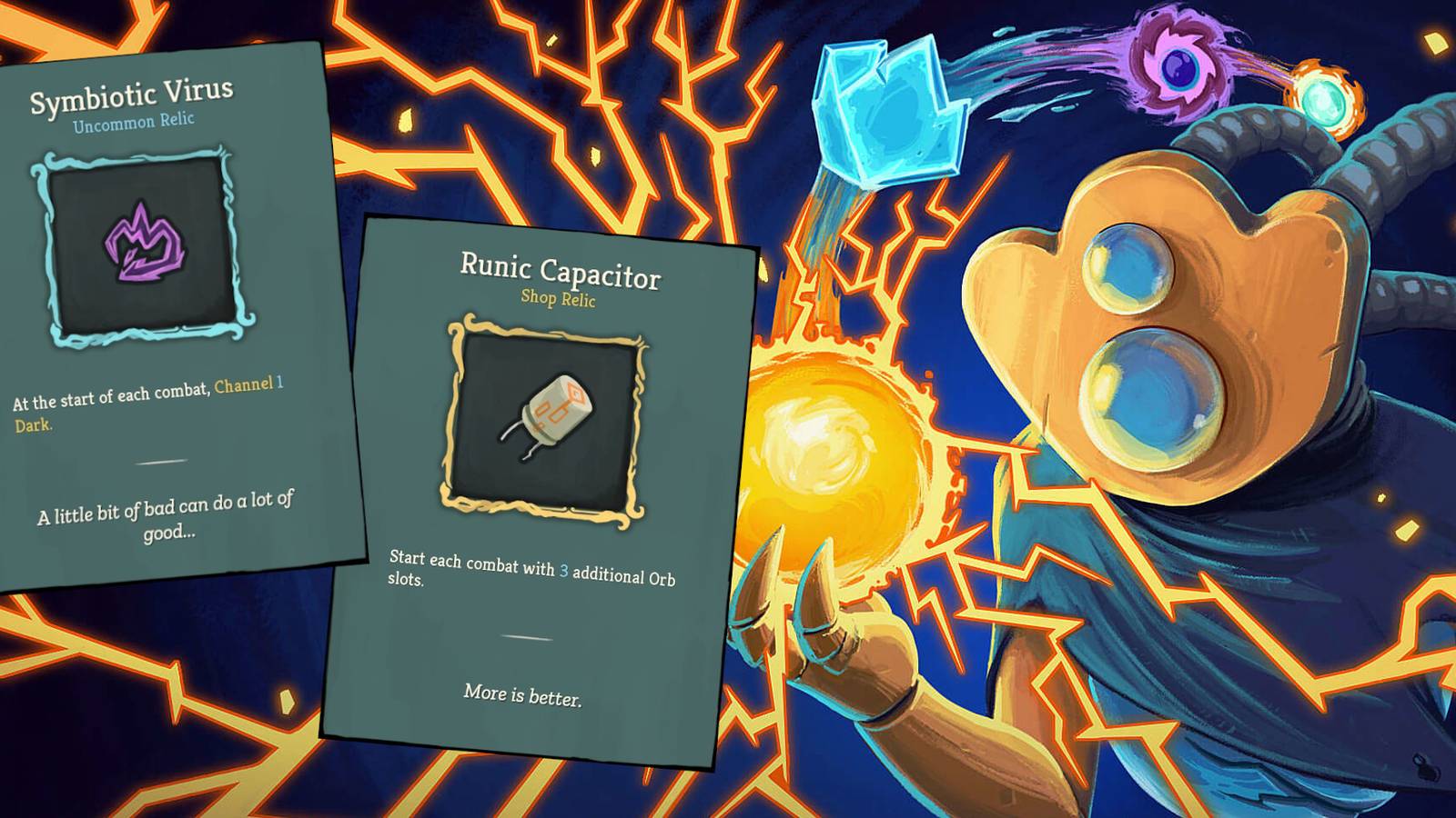 Slay the Spire Defect Channelling Symbiotic Virus Runic Capacitor Relics