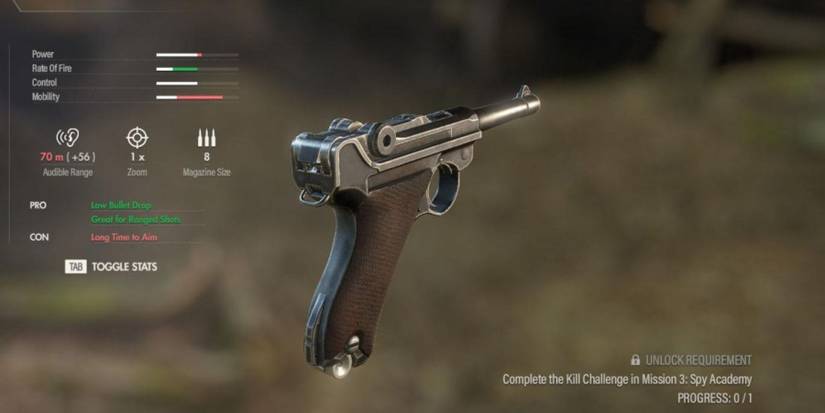 Sniper Elite 5 Pistole 08 stats