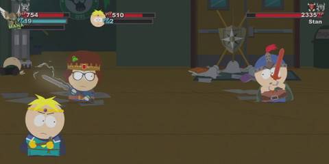 A battle in South Park The Stick of Truth between Butters, the avatar character, and Stan