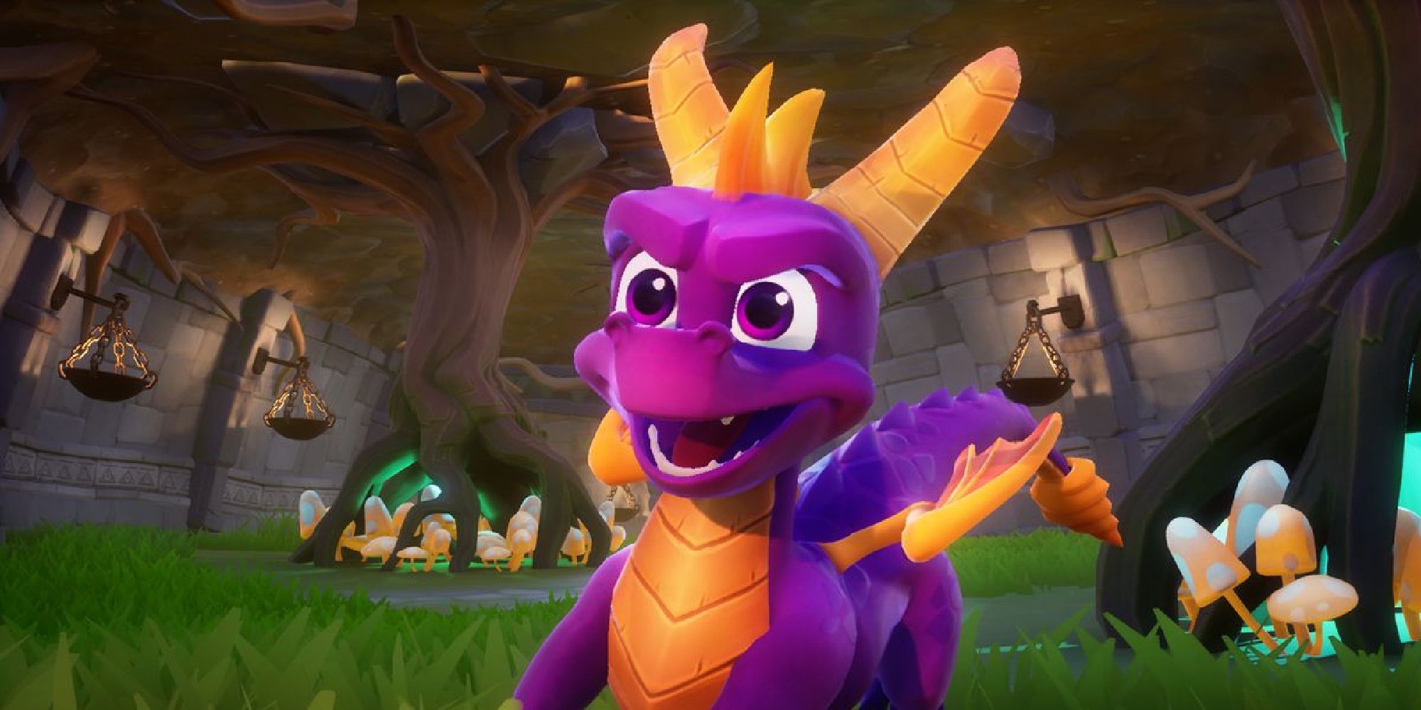 Spyro running in a castle in Spyro Reignited Trilogy