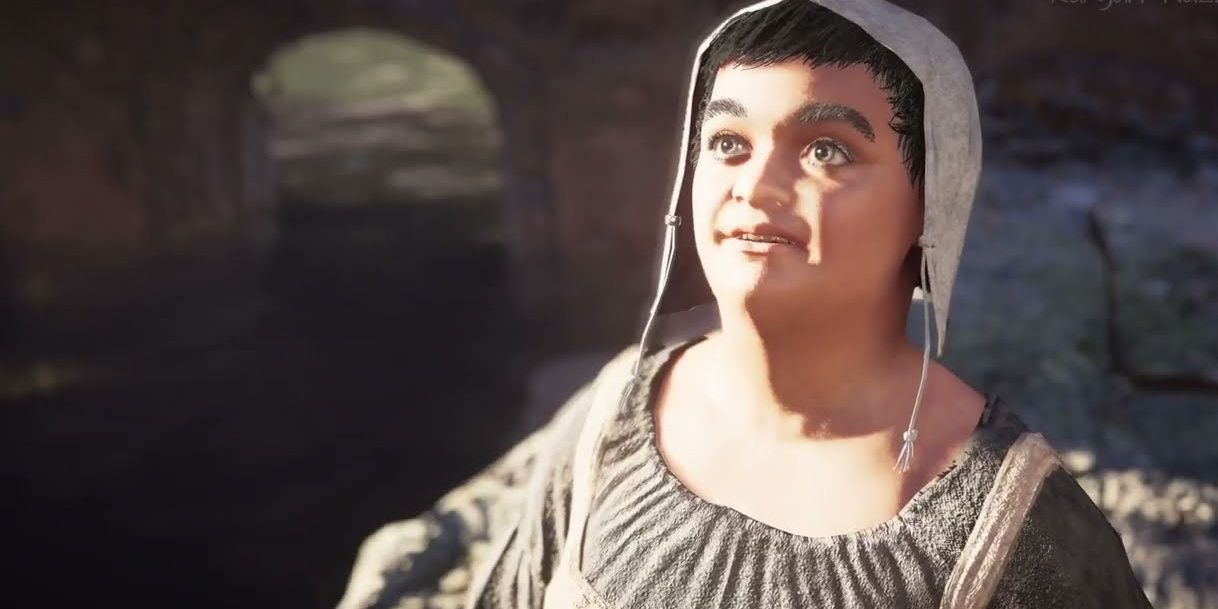 Close up of a young girl talking in Assassin's Creed Valhalla