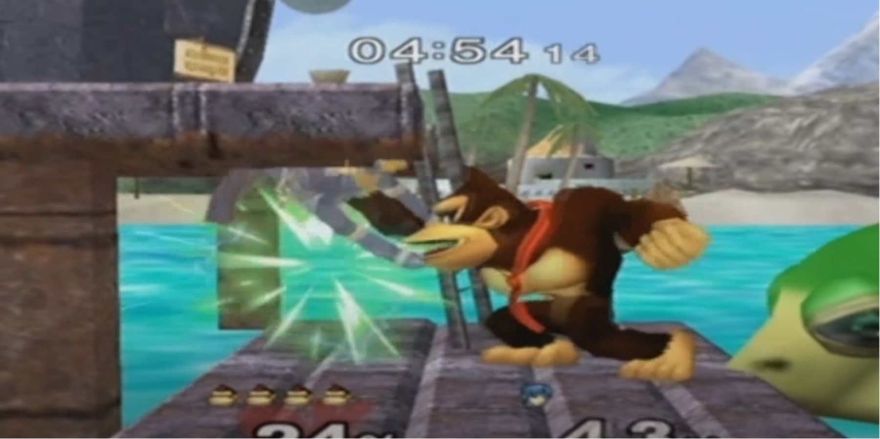 Super Smash Bros. Melee Donkey Kong Beating Up Marth