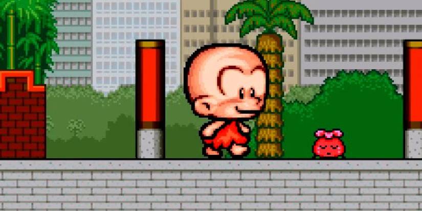 A giant Bonk walking down the street in Super Bonk