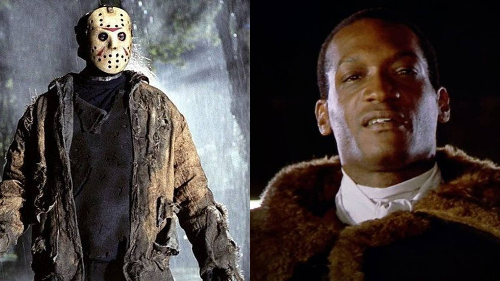 Split image of Jason Voorhees from Friday the 13th and Candyman