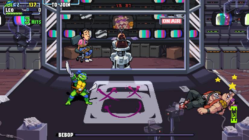 TMNT Shredders Revenge Bebop Boss Fight