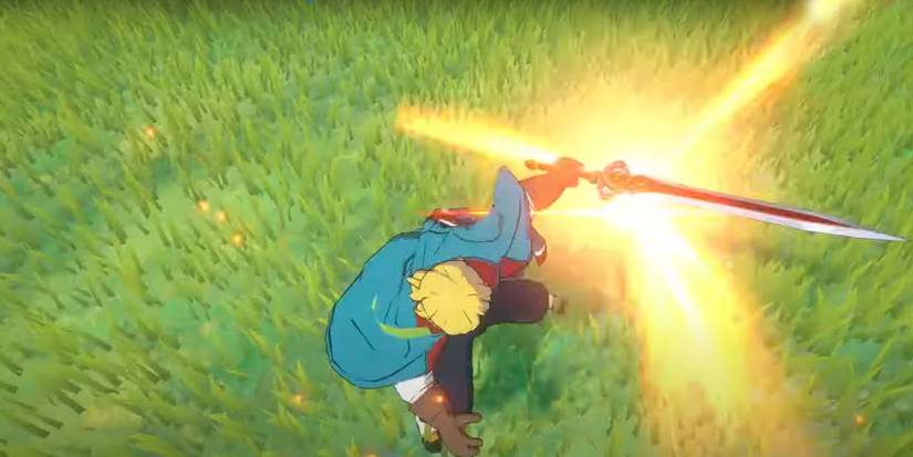The Swordsman in Ni no Kuni: Cross Worlds unleashing a buff